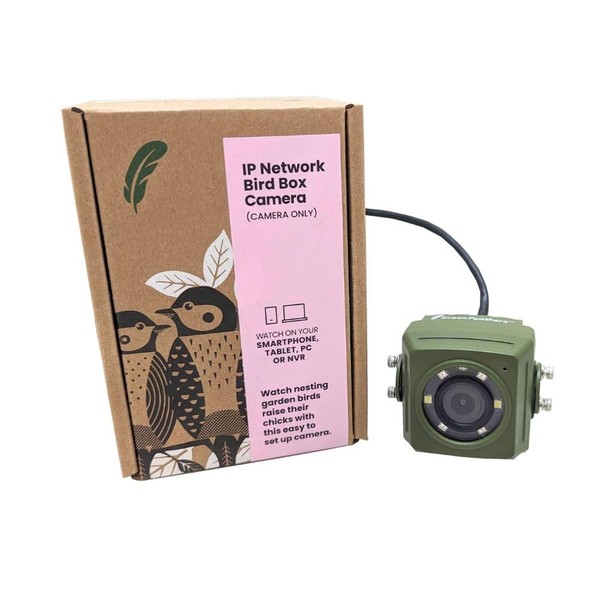 Green Feathers Wired Network Bird Box & Wildlife HD Camera PoE Version (Camera Only) (Camera Only)