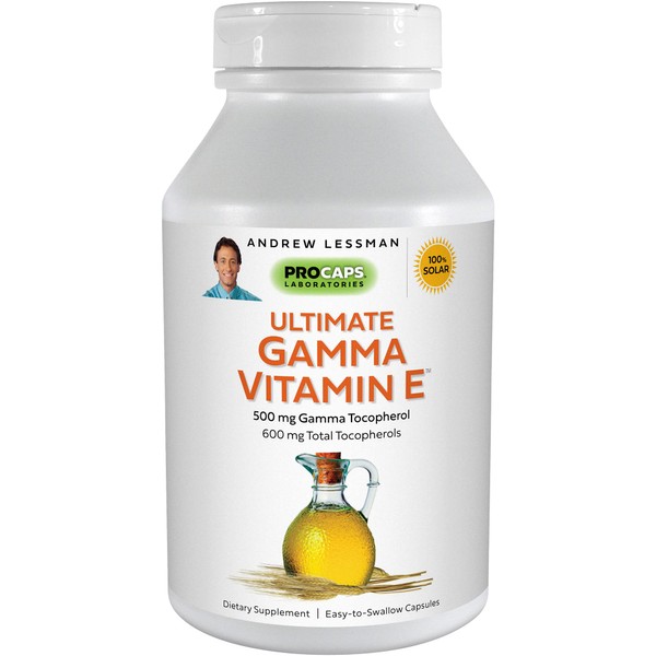 ANDREW LESSMAN Ultimate Gamma Vitamin E 360 Softgels – 500 mg Gamma Tocopherol, Protective Vitamin E. Four High Potency Forms of Natural Tocopherols. Powerful Anti-Oxidant. No Synthetic Forms