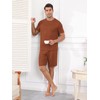 RQP Mens Lounge Set Ribbed Knit Pajamas Set 3 Piece