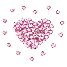 aupawdy Pack of 1000 Pink Hearts Diamond Crystals Acrylic Heart Diamonds Heart Decoration Crystals Confetti Diamonds for DIY Decoration Wedding Engagement Valentine's Day