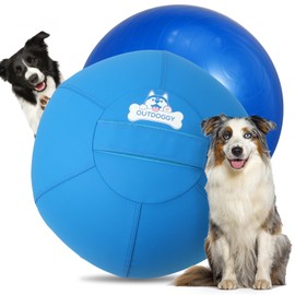 18" Herding Ball for Dogs - Durable Dual-Layer Design with Hook-and-Loop Zipper Cover | Perfect for Small to Medium Breeds Like Australian Shepherd, Border Collie & Cattle Dogs - Blue