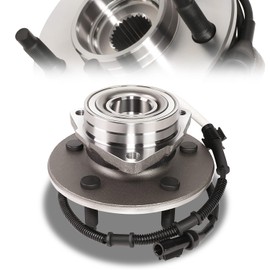 OE Style Front Wheel Bearing Hub Assembly with ABS Sensor Cable and Plug Compatible with 2000-2004 Ford F-150 (Heritage) 4WD, 5-Lug Wheel, Driver or Passenger Side, Bare Steel