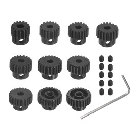 Kozelo 10pcs 48DP Motor Pinion Set - [3.175mm Bore x 16T 17T 18T 19T 20T 21T 22T 23T 24T 25T Hardened Steel Teeth ] Motor Pinion Gear for RC Car Truck Buggy with Hex Key