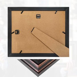 11x14 Diploma Certificate Frame or 8.5x11 Diploma Frame with Blue Over Gold Mat for Document / Certificate. Document Degree Frame with HD Plexiglass, Red Brown Finish with Gold Beads for Wall and