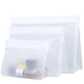 GORGECRAFT 3Pcs 3 Sizes Mini Clear Toiletry Bag Bulk Waterproof Transparent Sealed Small PEVA Plastic Zipper Pouch Leakproof Travel Cosmetic Makeup Bags for Lipstick Toiletries Storage Women Men