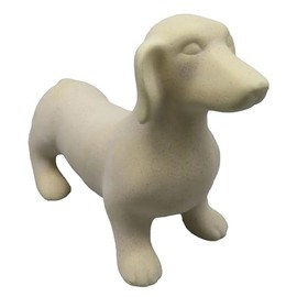 GCA International Speckled Cream Dachshund Dog Sculpture 10 x 6.9 Ceramic Decorative Table Top Figurine Décor for Indoor Accents