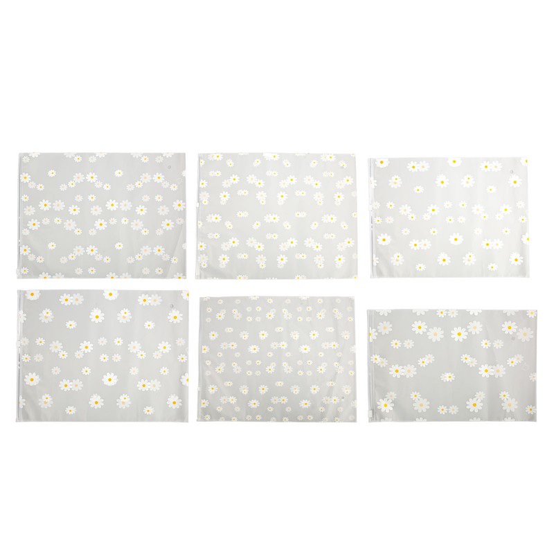 30PCS Frosted Slide Zip Plastic Bags Daisy Pattern Reusable Lightweight