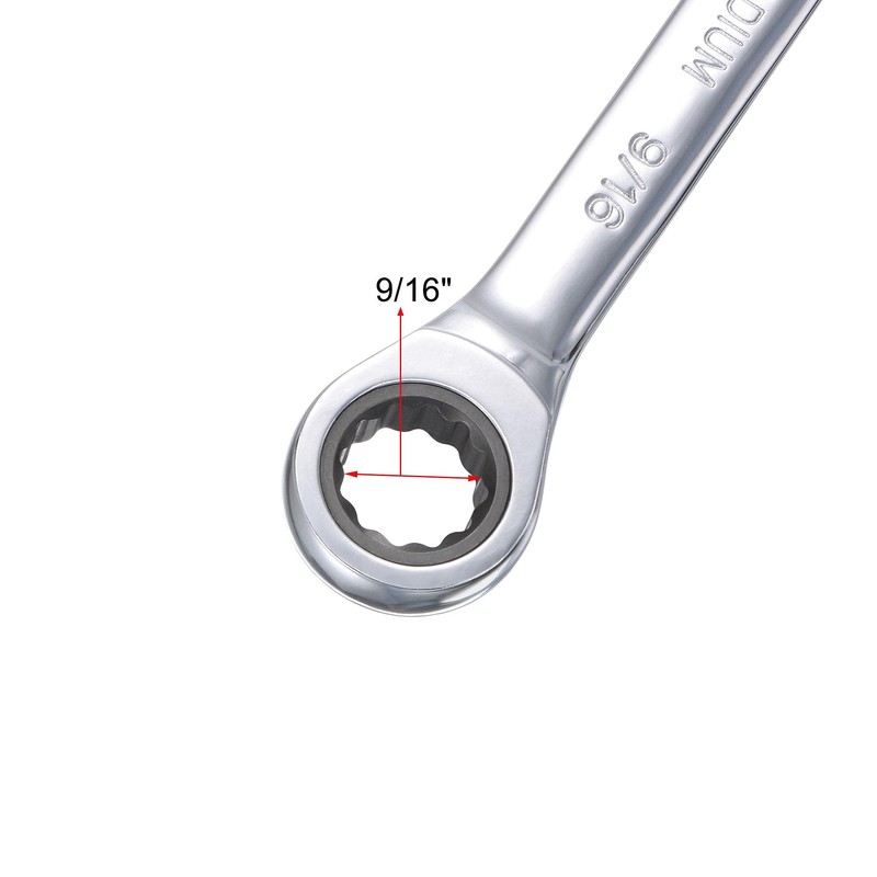sourcing map 9/16 Inch Ratcheting Combination Wrench SAE 72 Teeth
