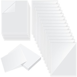 Gueevin 100 Pcs 5 x 8 Inch Self Adhesive Display Pockets Peel and Stick Clear Paper Sleeves Wall and Door Communication Clear Adhesive Sheet Protector Letter Size Plastic Sheet Protectors