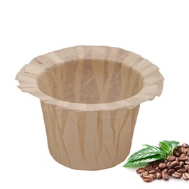 Irmidi Disposable Coffee Filters, 100 Count Natural Paper Filters Compatible with Keurig Brewers Single Serve 1.0 and 2.0, Fit all Reusable Coffee Pods