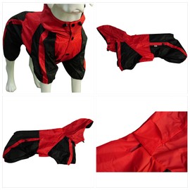 Pet Apparel Large Dog Clothing Raincoat Pet Clothes Rain Coat For Big Large Dogs Red Green Waterproof (L-S, Red)