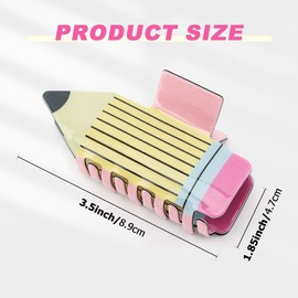 4Pcs Pencil Hair Claw Clips, Funny Back To School Hair Claw Clip for Women Teacher Students Appreciation Gift