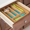 mDesign Bamboo Cutlery Tray - Modern Kitchen Organiser for Drawers