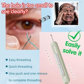 Hunken 3 Pcs 2-in-1 Needle Threader and Seam Ripper Tool, Portable Sewing Accessories, Quick Automatic Needle Threading Device, Stretchable Plug-in Threader for Hand Sewing, Quilting & Knitting