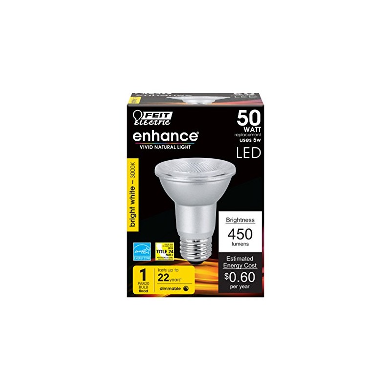 FEIT Electric PAR20DM/930CA 50W PAR20 3K LED Bulb