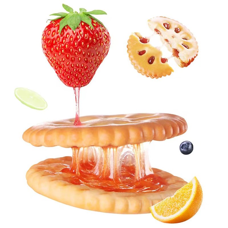 Fruit jam biscuit 8.8oz. Mixed fruit flavored sandwich cookies Separately
