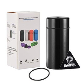 Honeypuff Smell Proof Stash Jar (42 ML) Herb Jars with Seal Ring, Airtight Water Proof Aluminum Container to Keep Fresh (Black)