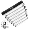 DISEN Extra Long Flex Head Ratcheting Wrench set, 6Pcs Double