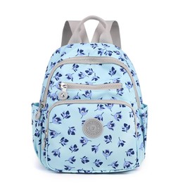 YANAIER Backpack for Women Girls Fashion Mini Backpack Purse Light Casual Daypack Travel Small Rucksack Teens Little blue flower