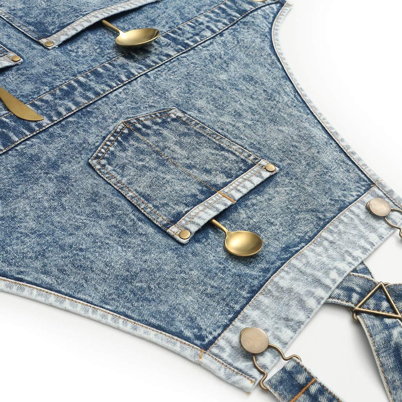 Jeanerlor - Denim Work Women's Apron with Convenient Pockets -