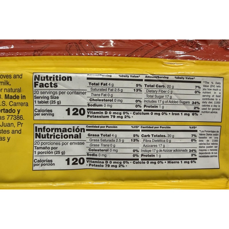 Corona - Cinnamon & Cloves Chocolate Bars - Resealable -