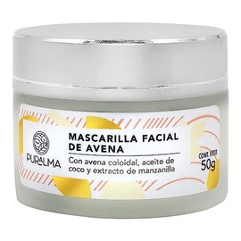 Mascarilla facial de avena coloidal para piel grasa, daada o sensible. Con arcilla facial y gel hidratante facial natural, 50grs.