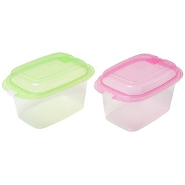 Sanko Plastic Food Storage Containers Every Pack Rectangular Shape with Air Valve No.3D 2 Pack Colorful