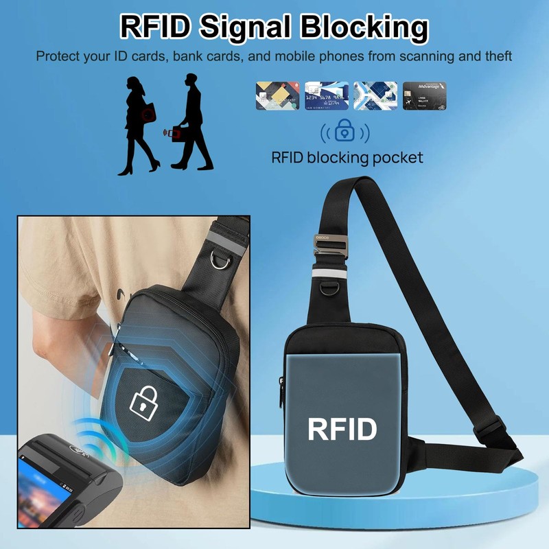 Sling Chest Crossbody Bag, Anti-Theft Shoulder Bag, Waterproof Chest Bag,