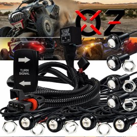 OZ-USA 8x Amber Red LED Turn Signal Kit Plug & Play Pulse Power Bus Bar for Polaris RZR