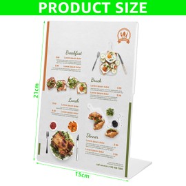 SHUESS Pack of 6 A5 Slant Table Stands, A5 Stand, L Stand, Acrylic Advertising Stands for Cafés, Restaurants, Exhibitions, Offices, Promotions, Documents, Acrylic