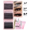 Focipeysa Thick Volume Lash Clusters 3 Style Eyelash Extensions Kit