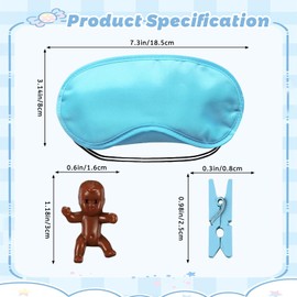 Funny Baby Shower Games Grab the Figurines in Madness with Blindfold, Juegos Para Baby Shower with 200 Clip, 50 Miniature Figurines, 4 Eye mask, Clothespins Blue Party Babyshower Games for Adult Only