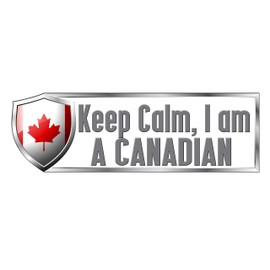 Makoroni Keep Calm I AM A Canadian Country Flag, CAR Magnet-Magnetic Bumper Sticker 3x9 or 4x12 inc., DesD62