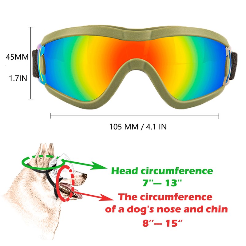 Small Dog Sunglasses with Adjustable Strap UV Protection, Winproof Puppy