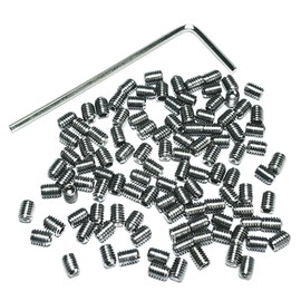ZDingTech 110PCS Set Screws M3 x 4mm 304 Stainless Steel Guitar Bridge Saddle Height Adjustment Screws for Fender Stratocaster Telecaster with 1.5mm Wrench,Set Grub Screw Hex Allen Head Socket Bolts