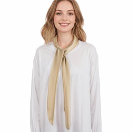 RIIQIICHY 35 Inch Beige Head Scarf for Women Hair Scarf Like Silk Scarf Square Scarf Bandanas for Women