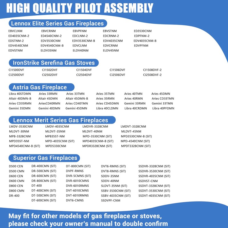 Protalwell 69l17, J4117, 904405 Fireplace Natural Gas Pilot Assembly, Pilot