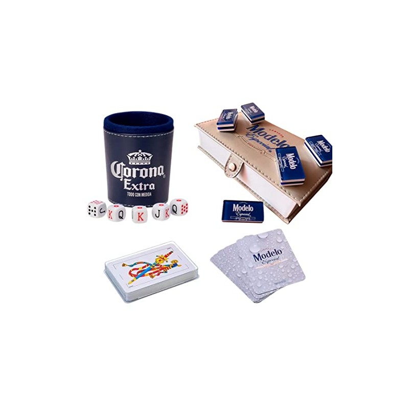 Domino Modelo Especial Cubilete Corona Extra Baraja Española