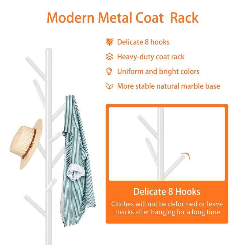 ZOZOE Metal Coat Rack Freestanding, Metal Coat Rack Stand with