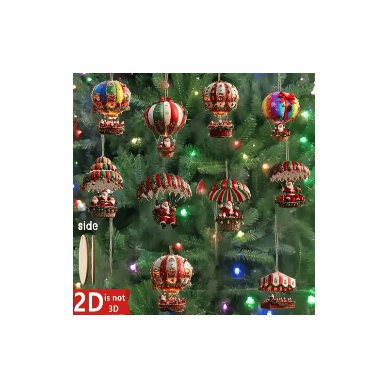 10 Bales De Ar Quente De Natal De Madeira 2d