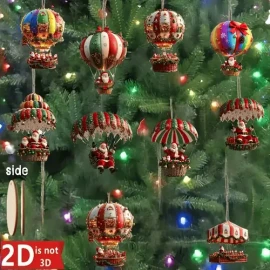 10 Bales De Ar Quente De Natal De Madeira 2d Para O Papai N