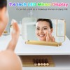Poeroa Projection Alarm Clock for Bedroom,7.4" LED Mirror Digital Clock