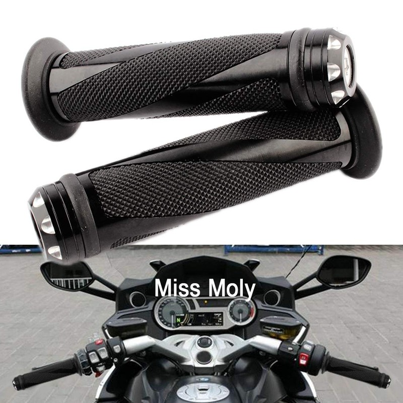 Motorcycle Handlebar Grips, Universal 7/8 Inch Motorcycle Non-Slip Rubber Grips