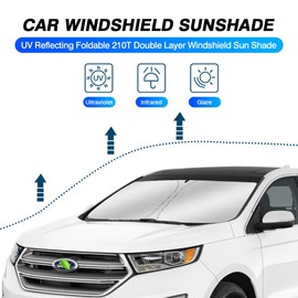 KUST Parasol para parabrisas de ajuste personalizado para Ford Edge SUV 2015-2023, protector plegable bloquea los rayos UV para mantener tu coche más fresco