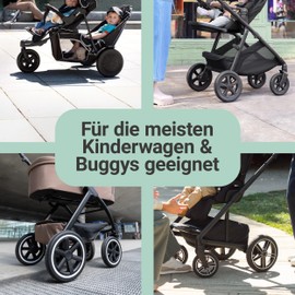 Zamboo Pushchair Tyre Protector, 4 x Universal Wheel Covers for Buggy Wheels, Waterproof Tyre Covers Keep Car and Living Room Clean, Black