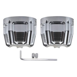 MACHSWON Motorcycle Front Axle Cap Nut Covers, Motorcycle Front Axle Nut Cover Cap, Compatible with Harley Touring Dyna Street Glide Sportster, Silver