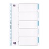Oxford A4 5 Part Plastic Dividers, Extra Strong Assorted Colours,