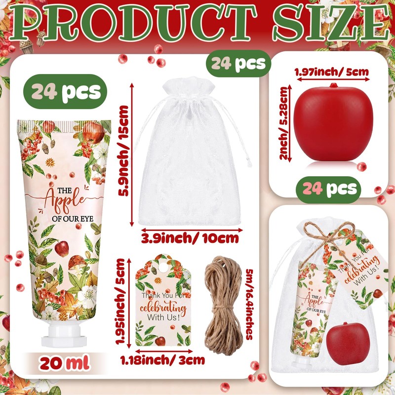 24 Set/96pcs Apple of Our Eye Baby Shower Favors Hand