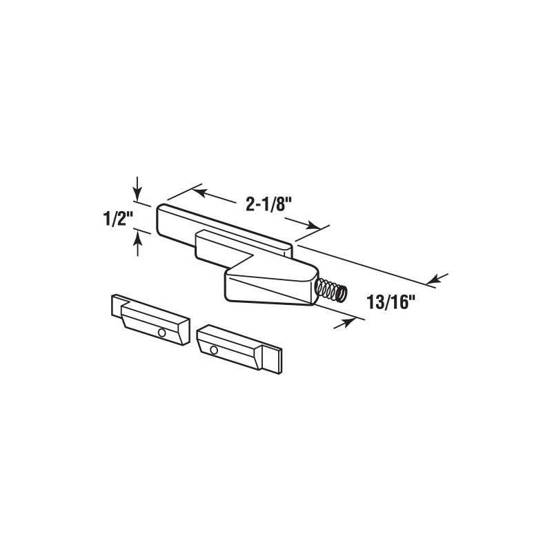 Prime-Line F 2634 Single Hung Window Latch, Plastic, Black, 2-1/8