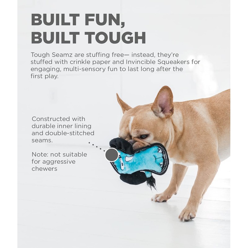 Outward Hound Tough Seamz Elephant Plush Dog Toy, Small